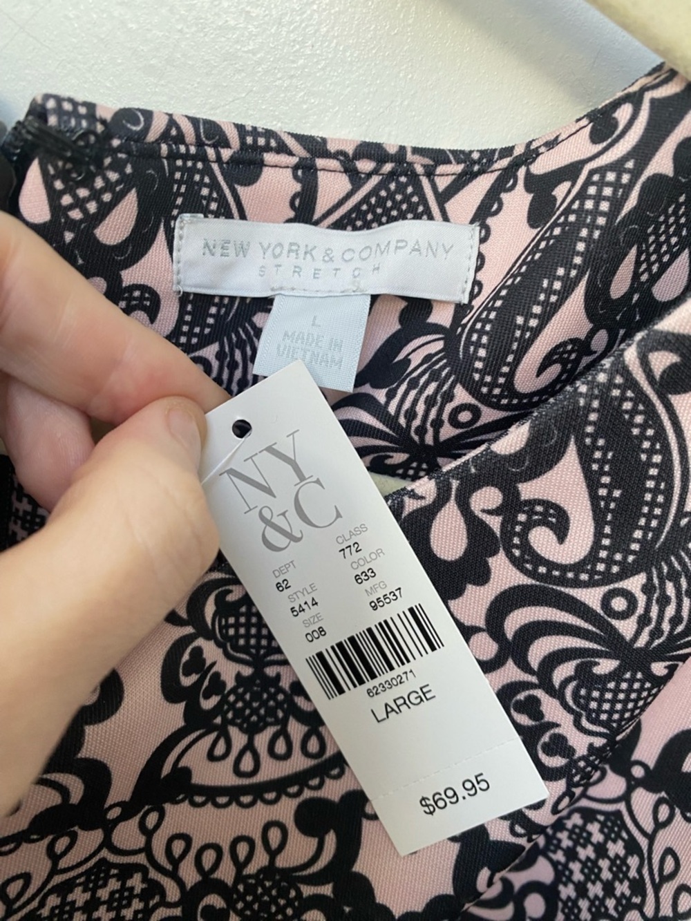 New York and Company Pink and black sheath dress - Picture 5 of 8